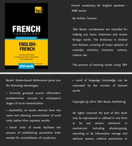 French Vocabulary for English Speakers - 3000 words