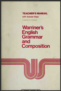 English Grammar and Composition Teacher's Manual