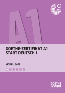Goethe Zertifikat A1 Start Deutsch 1 Modellsatz