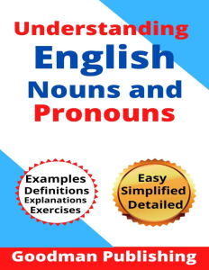 Understanding English Nouns And Pronouns Book