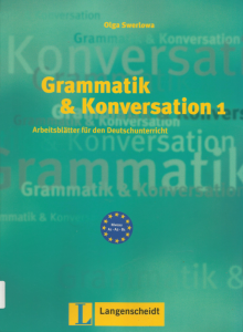 Grammatik Konversation 1 Arbeitsblätter für den Deutschunterricht