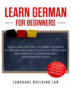 Learn German for Beginners Book