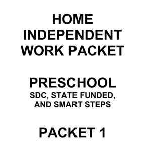 Home Independent Work Packet